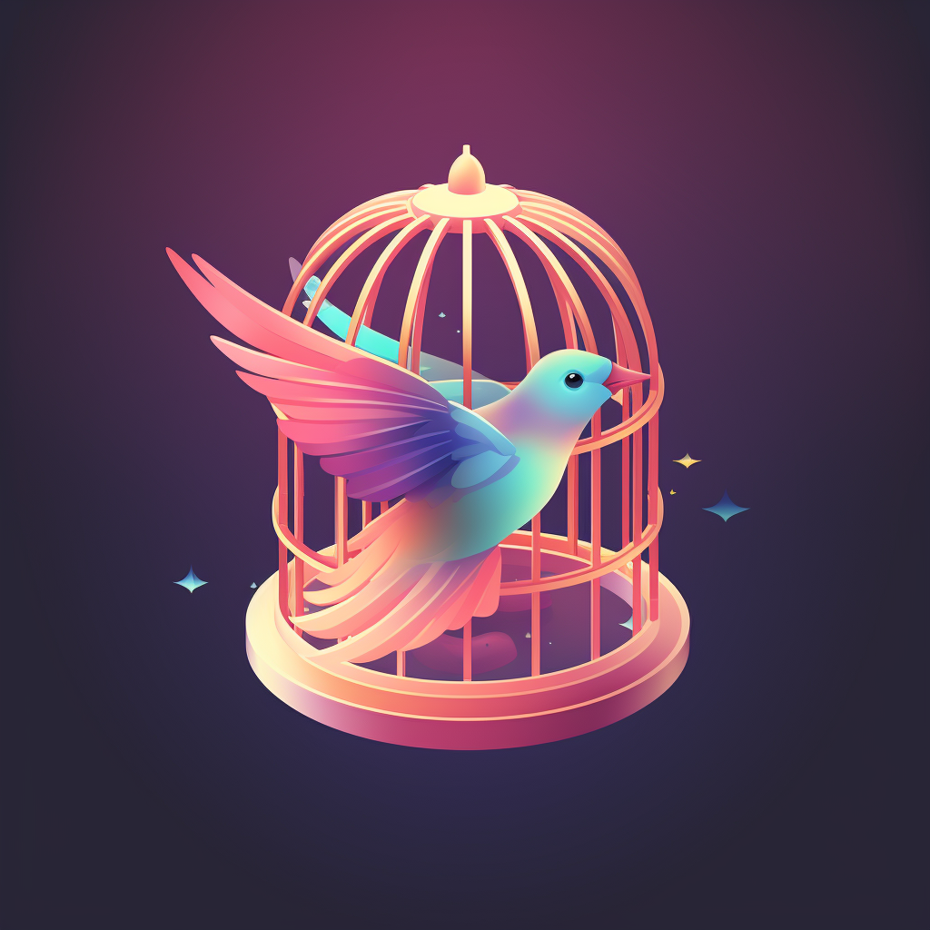 Bird flying out of cage